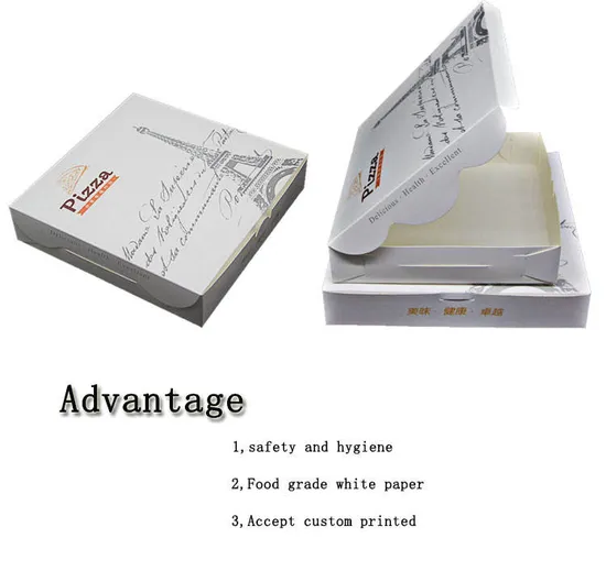 10inch Luxury Custom Design White Card Handle Cake Box with Competitive Price Paper Pizza Box