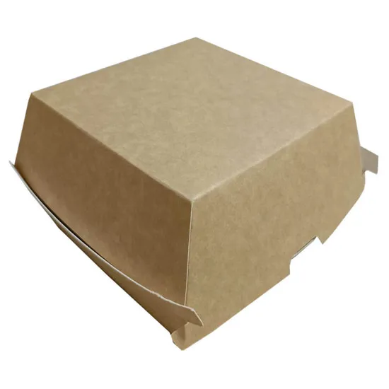 Biodegradable Corrugated Kraft Box Customized Hamburger Paper Box Disposable Cardboard Burger Boxes Greaseproof
