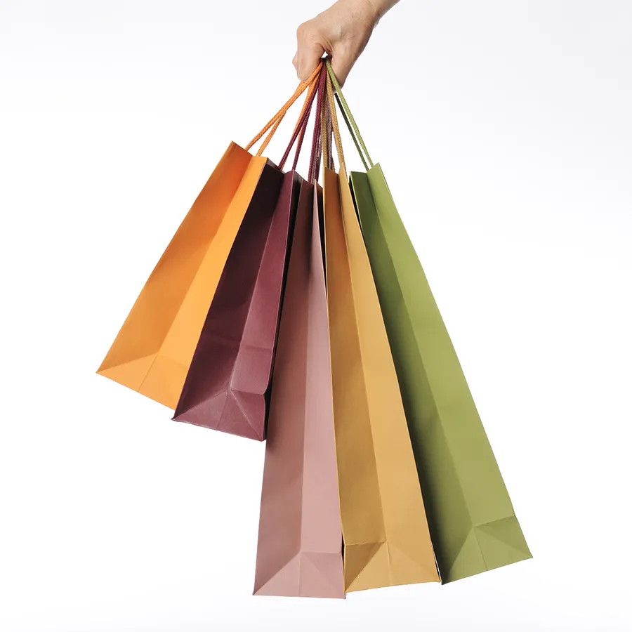 Customized Recycled Brown Waterproof Portable Handbag with Kraft Paper Bag