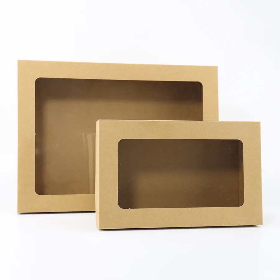 Biodegradable Packing Cake Food Gift Brown Cardboard Paper Box with Custom Logo