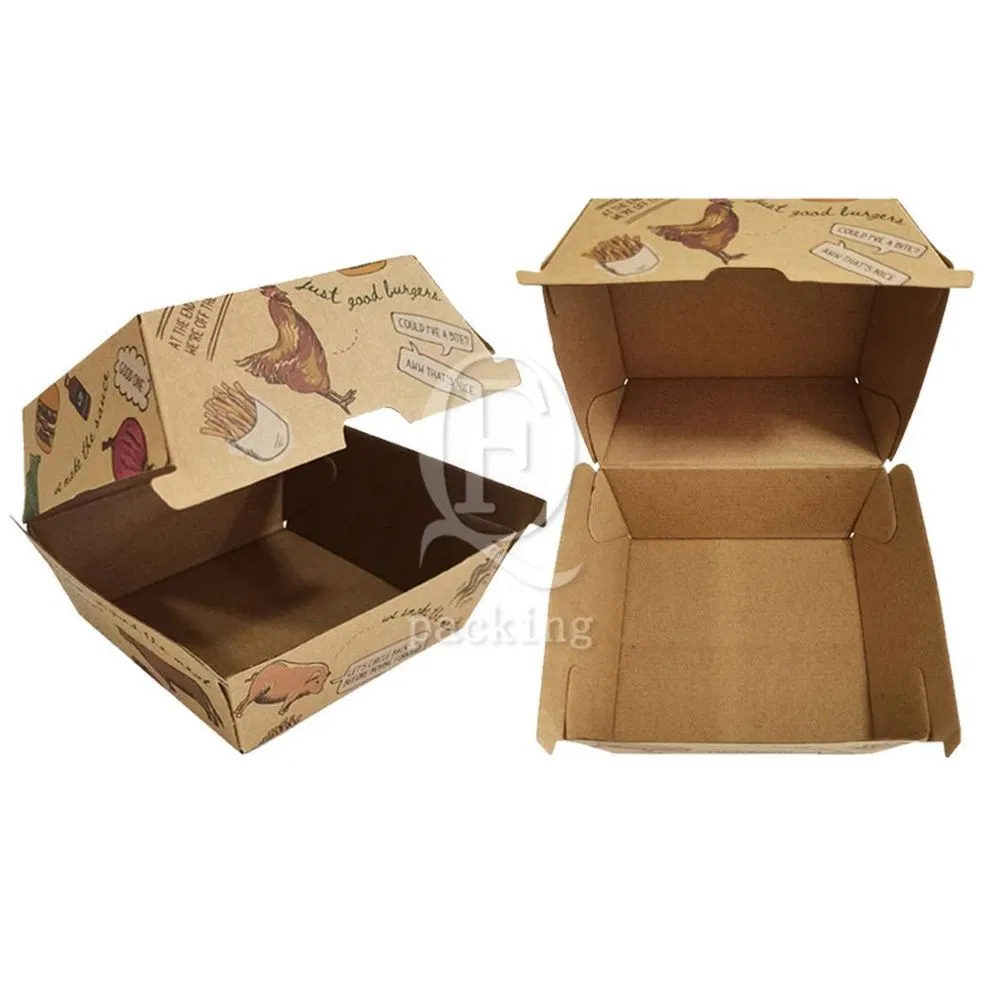 Multi-Function Design Heat-Resistant Customized Hamburger Catering Box for Canteens
