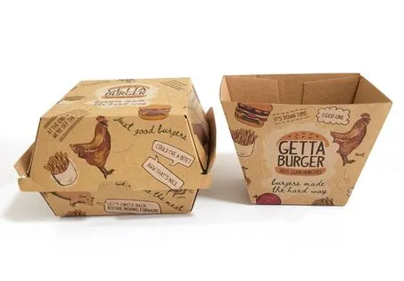 Suitable Size Stable and Reliable Customized Packaging Hamburger Burger Box for Cafeteries