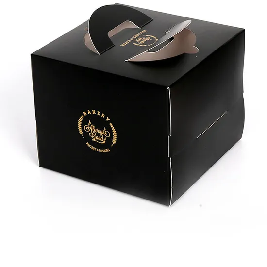 Baking Packaging Cardboard Cake Paper Box Wedding Dessert Loaf Hard Card Cake Box with Handle