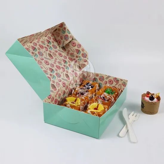 Multiple Sizes Customized Paper Rectangle Box Slice of Cake for Restaurant Takeaway