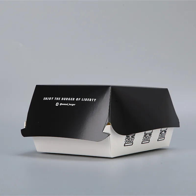 6inch Customized Logo Printing100% Compostable Paper Hamburger Box for Take Away Food