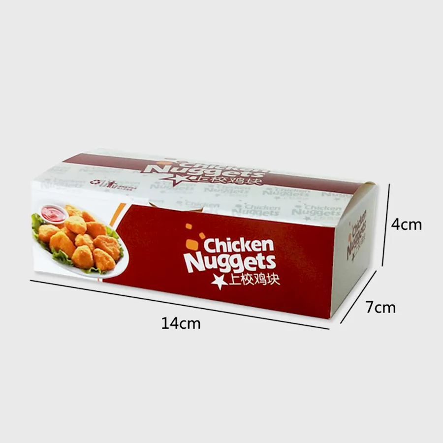 New Design Custom Hamburger Fried Chicken Wing Paper Boxes Grease Proof Popcorn Box