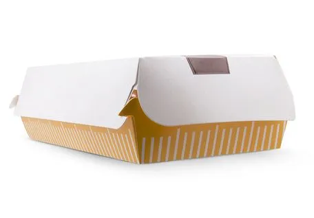 Folding Design No Deformation Customized Biodegrable Hamburger Box for Camping or Hiking