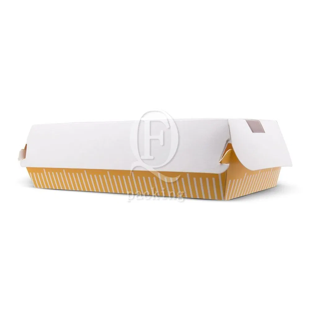 Folding Design No Deformation Customized Biodegrable Hamburger Box for Camping or Hiking