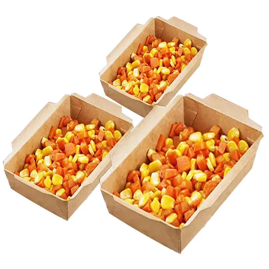 Disposable Kraft Paper Lunch Box Rectangular Paper Bowl Degradation Lunch Box Light Food Meal Protection to-Go Box
