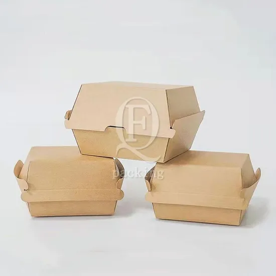 Multi-Function Design Heat-Resistant Customized Biodegradable Hamburger Box for Fast Food Restaurants