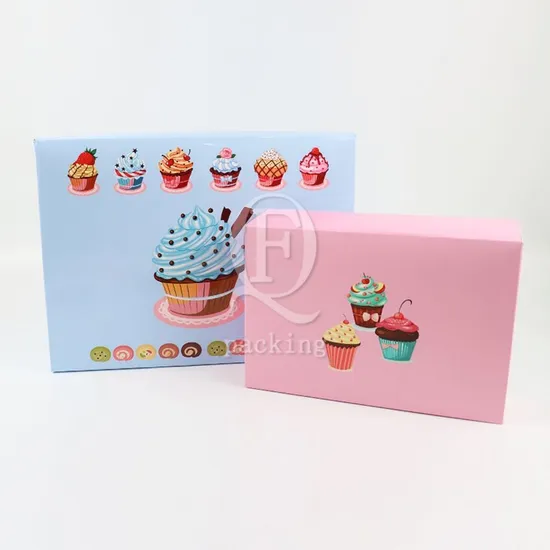 Fancy Design Printable Patterns Customized Paper Cake Box for Community Charity Sale