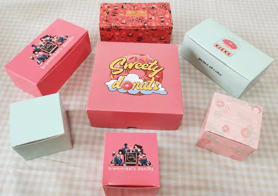 Custom Luxury Takeaway Food Printed Logo Biscuit Dessert Donut Cookies Packaging Box