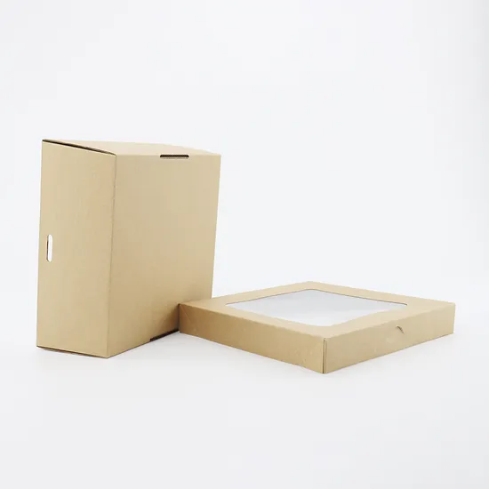 Factory Cheap Wholesale Custom Food Grade Disposable Eco-Friendly Degradable Eco-Friendly Kraft Paper Package Cake Snack Lunch Box with Window