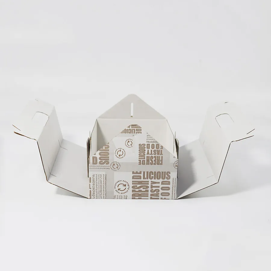 Fried Chicken Fried Food Safety Packaging Box Fast Food Takeaway Packaging Delivery Box with Handle