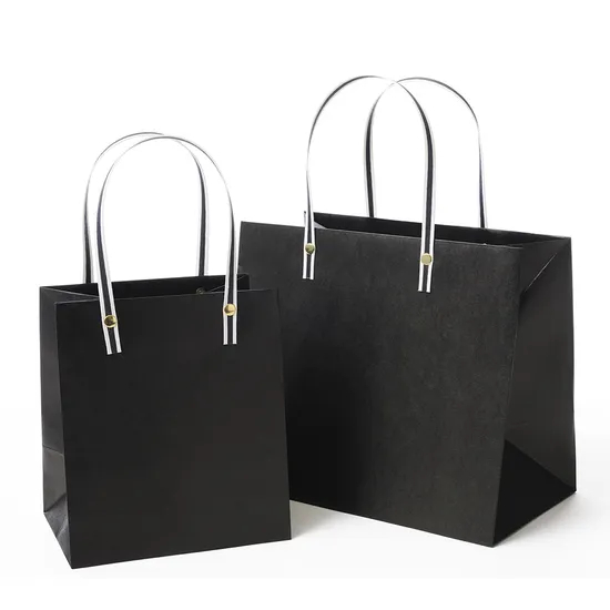 Wholesale Custom Printing Luxury Personalized Degradable Packaging Button Shopping Gift Kraft Cardboard Paper Bag with Handle