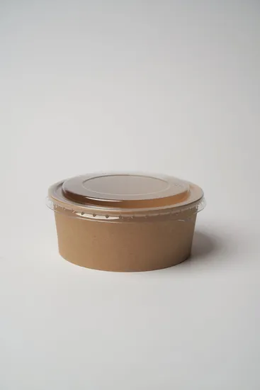Wholesale Custom Printing Disposable Food Container Salad Kraft Paper Bowl with Lid