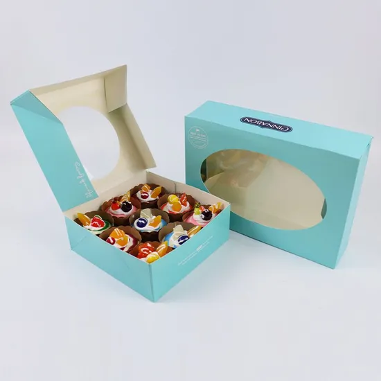Custom Paper Cardboard Sweet Bakery Cake Packaging Box for Donuts Cookies Donut Packaging Box