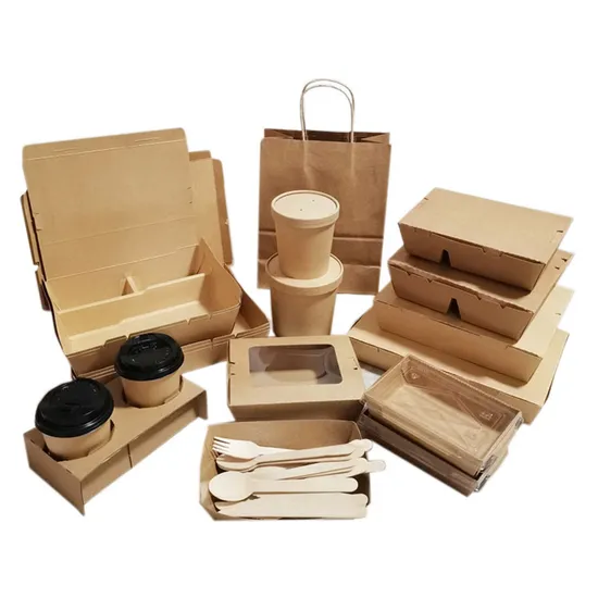 Wholesale Customized Food Grade Takeaway Sushi Fried Chicken Chips Burger Container Disposable Kraft Paper Fast Food Packing Box