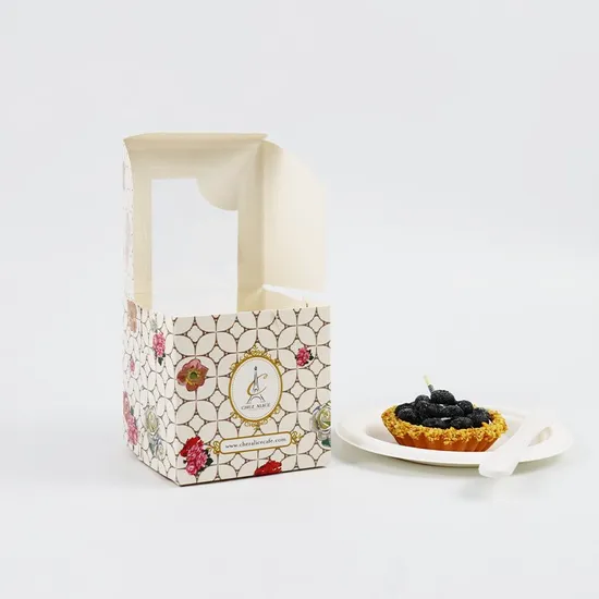 Cake Box Wholesale Disposable Bakery Boxes, Takeaway Cake Box with Window Custom Logo, High End Custompackaging Cake Box
