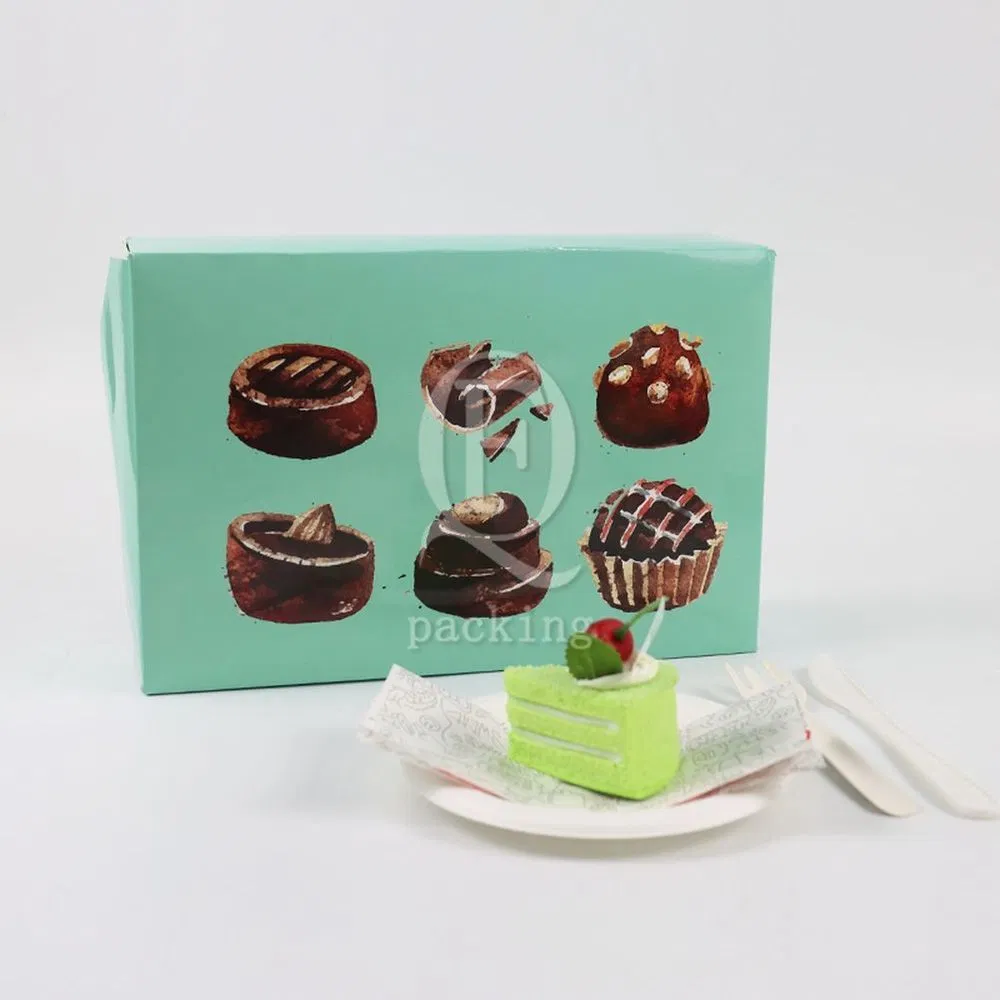 Multiple Sizes Customized Paper Rectangle Box Slice of Cake for Restaurant Takeaway