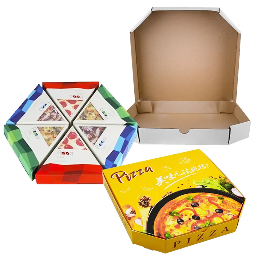 Factory Cheap Wholesale Custom Disposable Eco-Friendly Offset Printing Corrugated Kraft Paper Fast Food Lunch Meal Packaging Pizza Box for Food Use