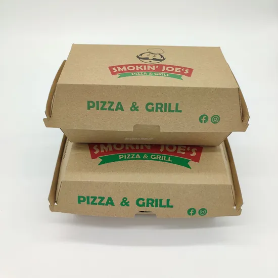 Factory Wholesale Customized Printing Logo Food Grade Disposable Takeaway Meal Packaging Rectangular Corrugated Kraft Paper Fries Chicken Nuggets Burger Box