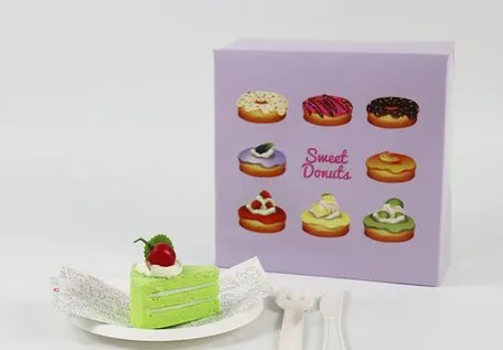 Factory Cheap Customized Printed Logo Size Food Grade Doughnut Wholesale Disposable Bakery Delivery Packing Macaron Paper Takeaway Food Cake Cardboard Box