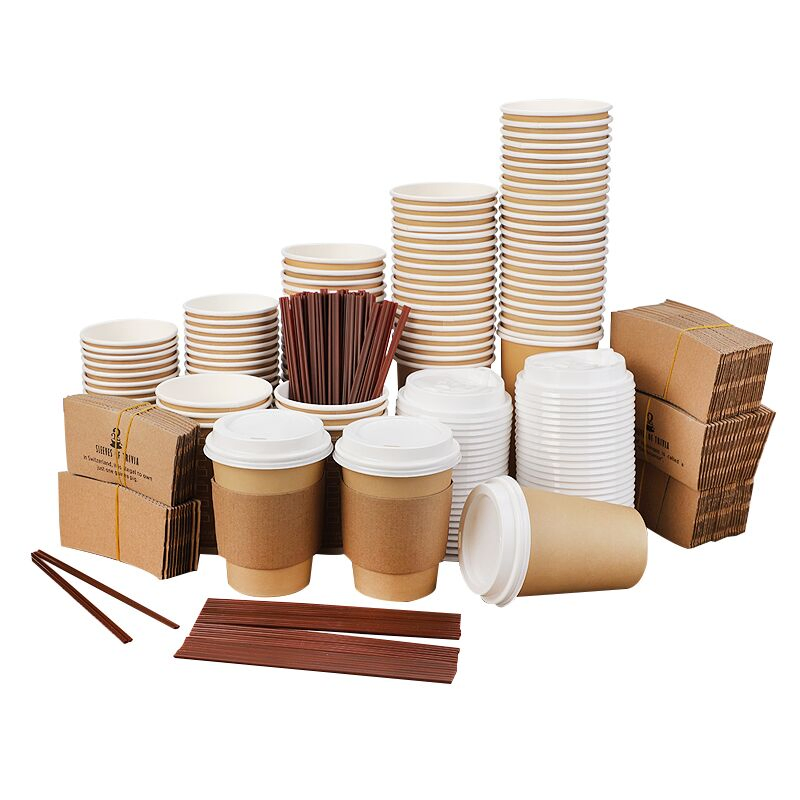 8oz 12oz Single or Double Wall to Go Cafe Coffee Cup for Hot Drink with Lid Cardboard Paper Cup