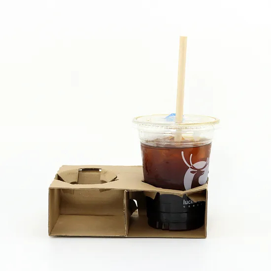 Pulp Tray Paper Cup Carrier Disposable Paper Cups Takeaway Use1-Cup, 2-Cup, 4-Cup