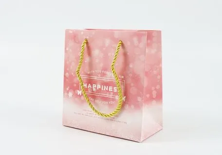 Factory Wholesale Custom Printing Luxury Personalized Degradable Recyclable Shopping Gift Cosmetic Food Packaging Kraft White Card Paper Bag with Handle