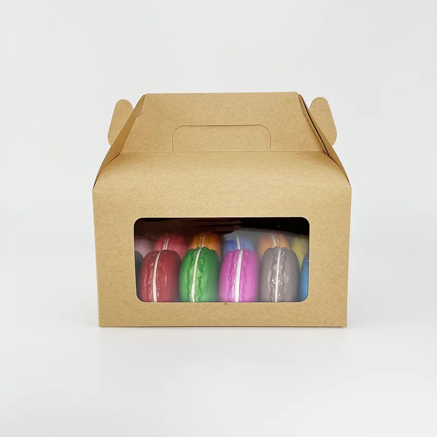 Customized Cheese Cake Paperboard Recyclable Packaging Box Paper Packaging Boxes for Macarondessert Cake Packaging Box