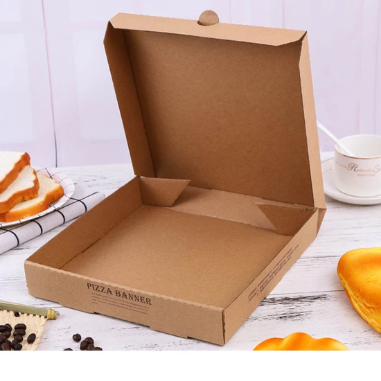 Factory Cheap Wholesale Customized Disposable Eco-Friendly Offset Printing Corrugated Kraft Paper Fast Food Lunch Meal Packaging Pizza Box for Food Use
