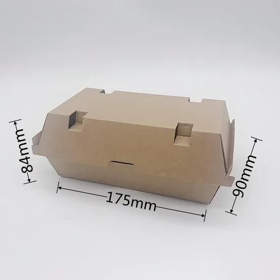 Factory Customized Food Grade Rectangular Disposable Takeaway French Fries Chips Fried Chicken Popcorn Snack Food Packaging Corrugated Paper Burger Box