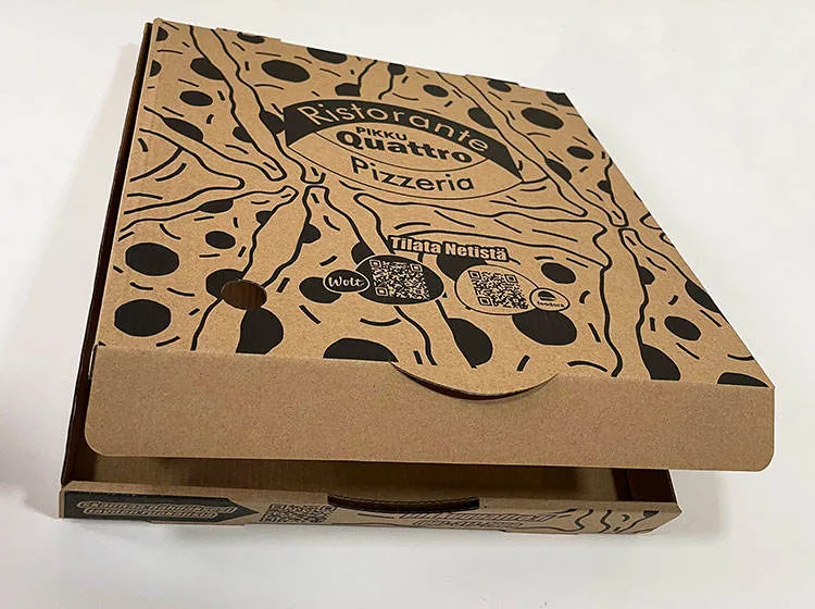 Factory Cheap Wholesale Customized Size Food Grade Eco-Friendly Offset Printing Corrugated Kraft Paper Fast Food Takeaway Lunch Meal Packaging Pizza Box
