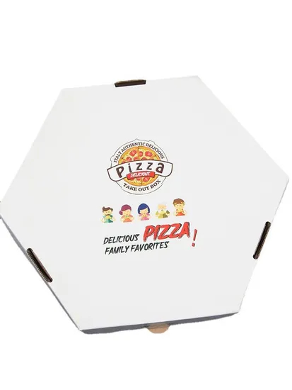 China Factory Wholesale Customized Printing High-Quality All Size Color Kraft Paper Corrugated Food Grade Degradable Card Packaging Hexagon Octagon Pizza Box