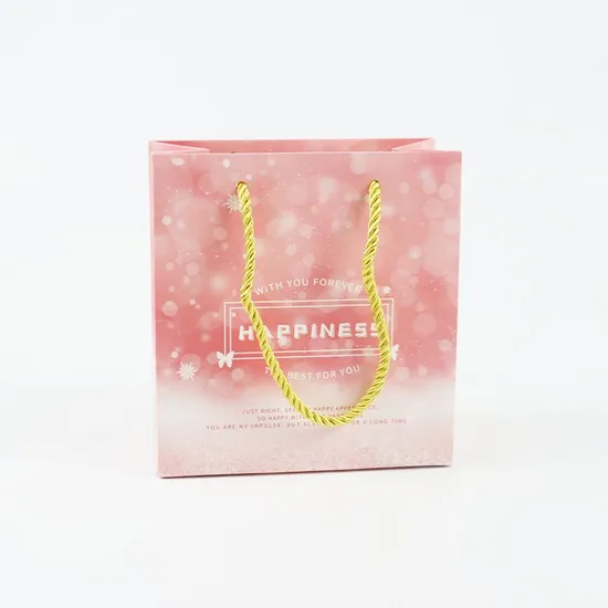 Factory Wholesale Custom Printing Logo Luxury Personalized Degradable Shopping Gift Food Cosmetic Jewelry Packaging Kraft Cardboard Paper Bag with Handle