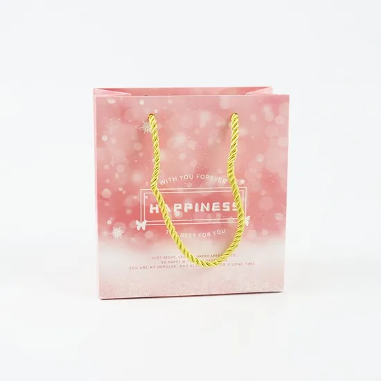 Factory Wholesale Custom Printing Logo Luxury Personalized Degradable Shopping Gift Food Cosmetic Jewelry Packaging Kraft Cardboard Paper Bag with Handle
