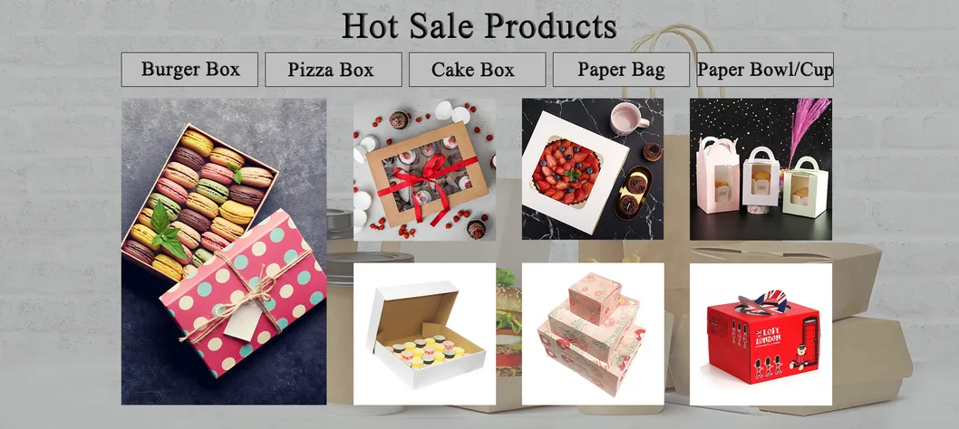 Custom Biodegradable Cake Packaging Paper Box with Handle Cake Box