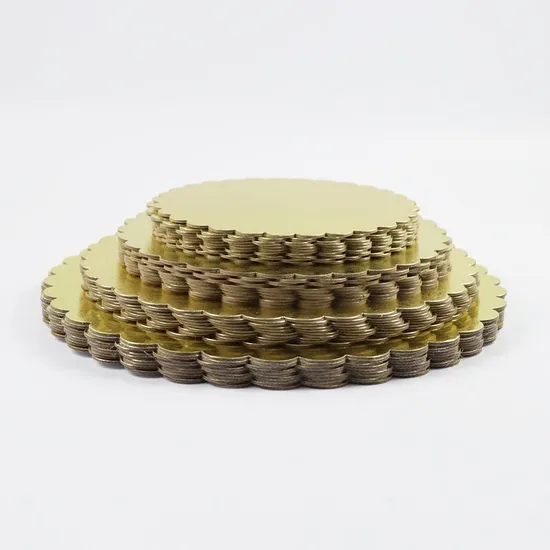 Factory Customize Wholesale Round Rectangle Oval Cake Board Plate Food Grade Eco-Friendly Affordable Gold Silver White Corrugated Cake Paper Board Plate