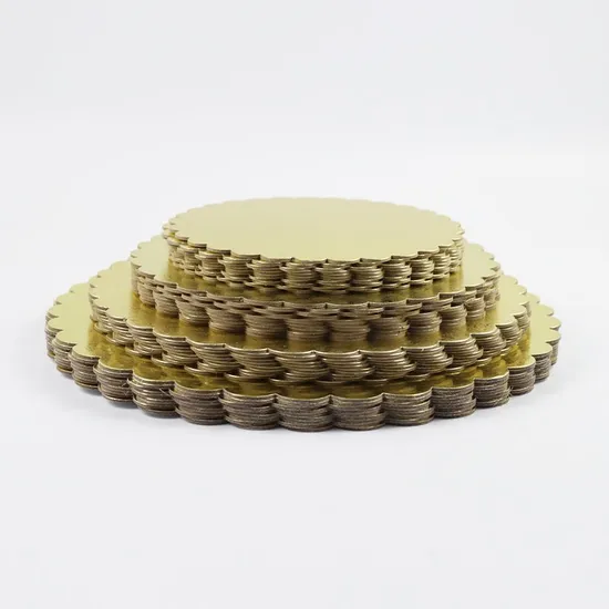 Factory Customize Wholesale Round Rectangle Oval Cake Board Plate Food Grade Eco-Friendly Affordable Gold Silver White Corrugated Cake Paper Board Plate