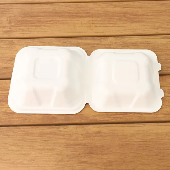 Disposable100% Biodegradable Compostable Hamburger Box Takeout Container for Packaging