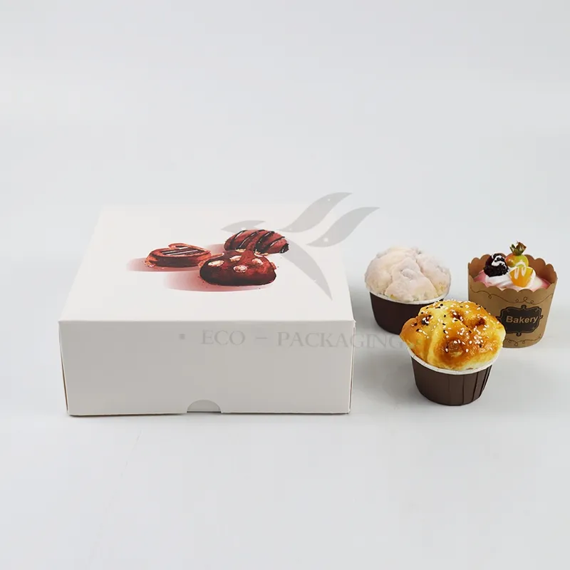 Factory Wholesale Affordable Personalized Luxury Customized Printed Logo Size Food Grade Disposable Packaging Macaron Cake Doughnut Sweet Cardboard Box