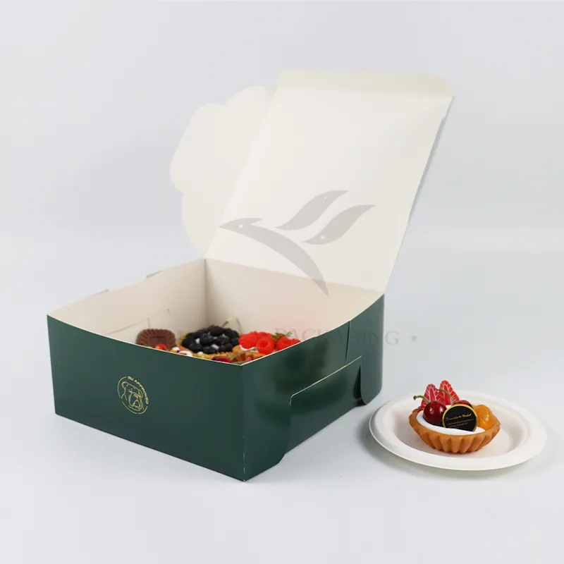 Factory Wholesale Affordable Personalized Luxury Customized Printed Logo Size Food Grade Disposable Packaging Macaron Cake Doughnut Sweet Cardboard Box