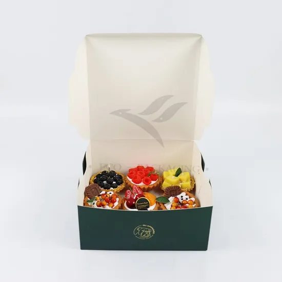Factory Wholesale Affordable Personalized Luxury Customized Printed Logo Size Food Grade Disposable Packaging Macaron Cake Doughnut Sweet Cardboard Box
