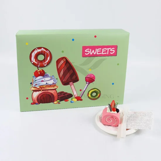 Factory Wholesale Recycled Personalized Luxury Customized Printed Logo Size Food Grade Disposable Packing Macaron Birthday Cupcake Doughnut Sweet Cardboard Box