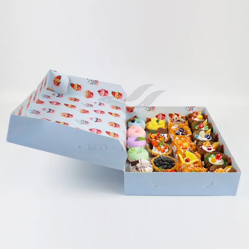 Factory Wholesale Cheap Personalized Luxury Customized Printed Logo Size Food Grade Disposable Packaging Macaron Cake Doughnut Sweet Cardboard Box