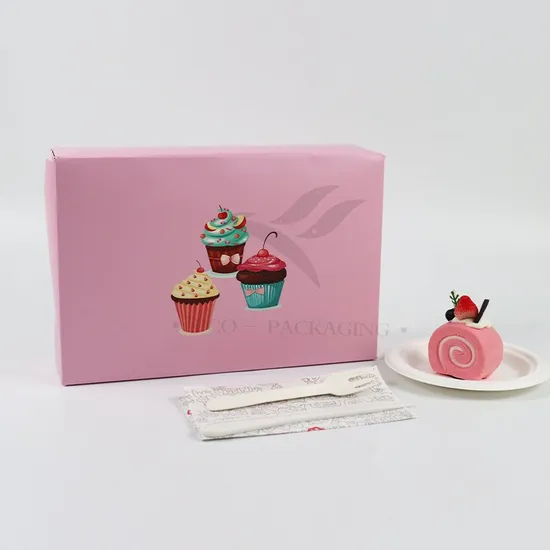 Factory Wholesale Cheap Personalized Luxury Customized Printed Logo Size Food Grade Disposable Packaging Macaron Cake Doughnut Sweet Cardboard Box