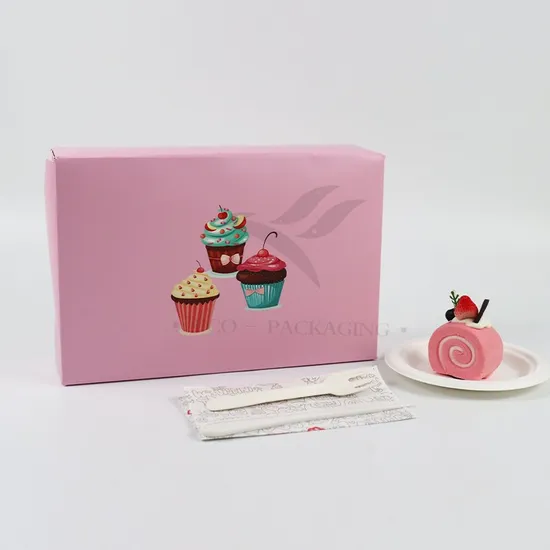 Factory Wholesale Cheap Personalized Luxury Customized Printed Logo Size Food Grade Disposable Packaging Macaron Cake Doughnut Sweet Cardboard Box