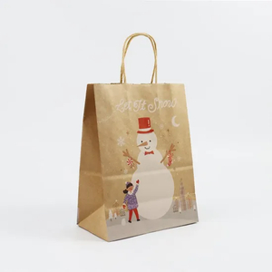 Factory Wholesale Custom Printing Logo Luxury Personalized Degradable Recyclable Shopping Gift Food Cosmetic Packaging Kraft Cardboard Paper Bag with Handle