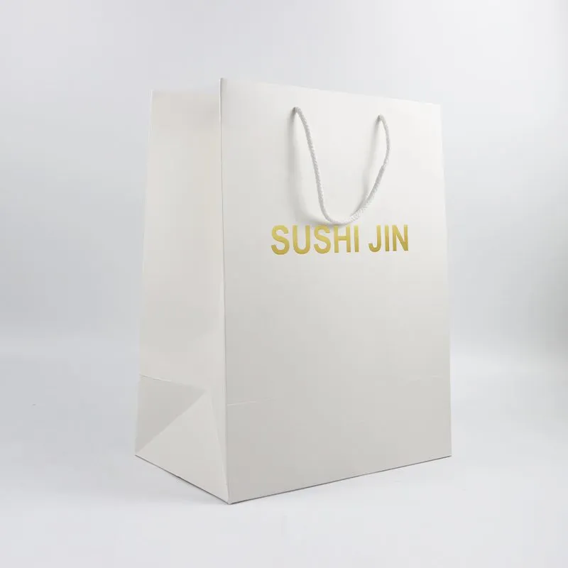 Factory Wholesale Custom Print Luxury Personalized Degradable Recyclable Shopping Gift Food Electronic Product Packaging Kraft Cardboard Paper Bag with Handle